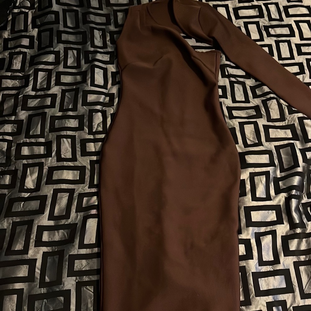 beautiful brown dress, midi